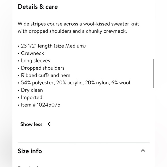 Splendid Livy Stripe Sweater - size medium. - Picture 8 of 8